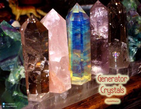 Generator Crystals - Quick Reference Different Types Of Crystals, Cleansing Crystals, Types Of Crystals, Crystal Magic, Minerals And Gemstones, Rocks And Gems, Gems And Minerals, Crystal Gems, Stone Rocks