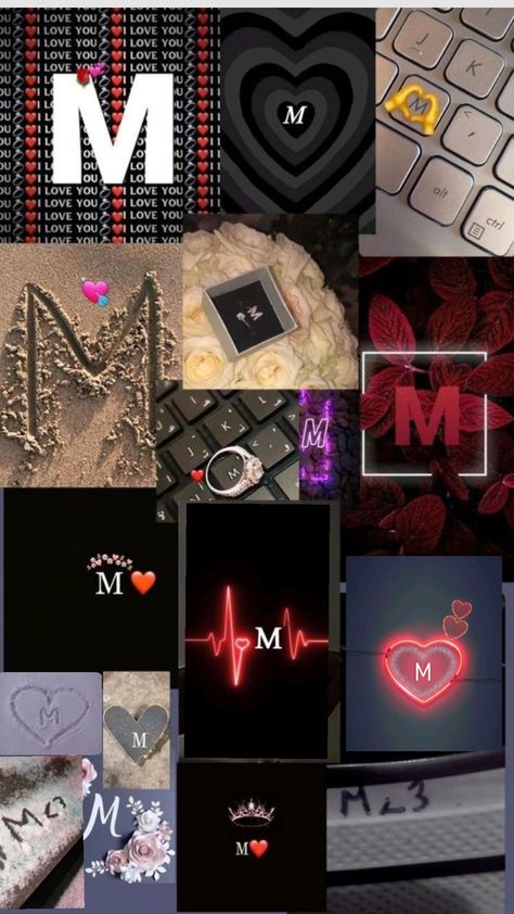 M Wallpaper Letter Aesthetic, A Wallpaper Letter Love, M Letter Images, Pretty Wallpaper Ipad, M Wallpaper, Easy Love Drawings, M Letter, Aesthetic Letters, Relatable Crush Posts