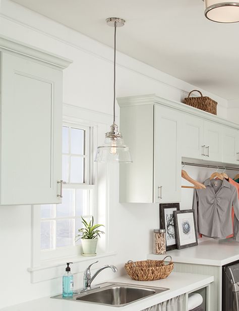 Kitchen with Feiss P1348 Baskin Pendant in Polished Nickel finish over the sink.  Baskin Pendant can be installed singley or clustered using a Feiss Multi-Port Canopy. Feiss Multi-port Canopy Pendants Pendants Over Sink Window, Single Pendant Light Over Kitchen Sink, Pendant Light Above Kitchen Sink, Pendant Light Over Kitchen Sink, Light Over Kitchen Sink, Above Kitchen Sink, Feiss Lighting, Breakfast Bar Lighting, Sink Lights