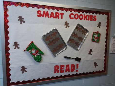 Smart Cookie Bulletin Board, Smart Cookies Bulletin Board, Cookie Bulletin Board, Library Christmas, Smart Cookies, Winter Bulletin, Winter Bulletin Boards, Cookie Christmas, Winter Classroom