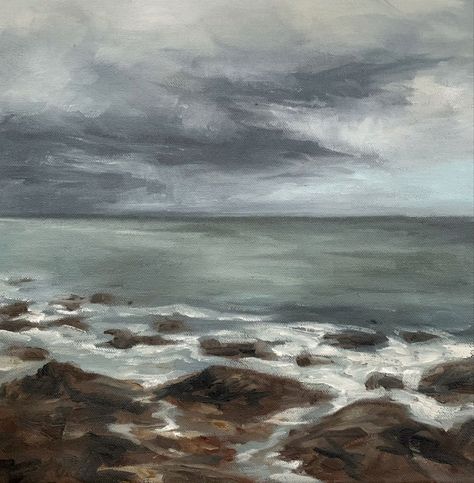 Home / X Old Ocean Painting, Foggy Ocean Painting, Moody Ocean Painting, Sea Shore Painting, Shoreline Painting, Painting Of The Ocean, Painting On Handmade Paper, Oil Painting Beach, Ocean Oil Painting