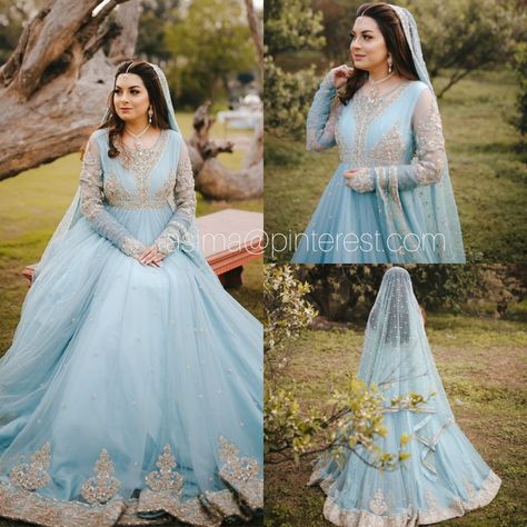 Ice Blue Engagement Dress Pakistani, Glitter Henna, Faiza Saqlain, Pakistani Bridal Hairstyles, Nikah Outfit, Walima Dress, Red Bridal Dress, Latest Bridal Dresses, Bridal Dresses Pakistan