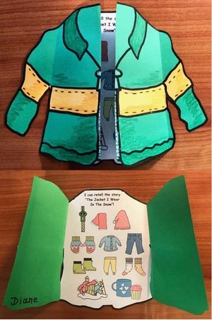 Snow-themed activities: Cute jacket craft that helps students retell the story "The Jacket I Wear In The Snow" by Shirley Neitzel. Clothes Crafts For Kids, Jacket Craft, Winter Writing Prompts, Clothing Themes, Winter Writing, Snow Activities, Story Activities, Themed Activities, Winter Crafts For Kids