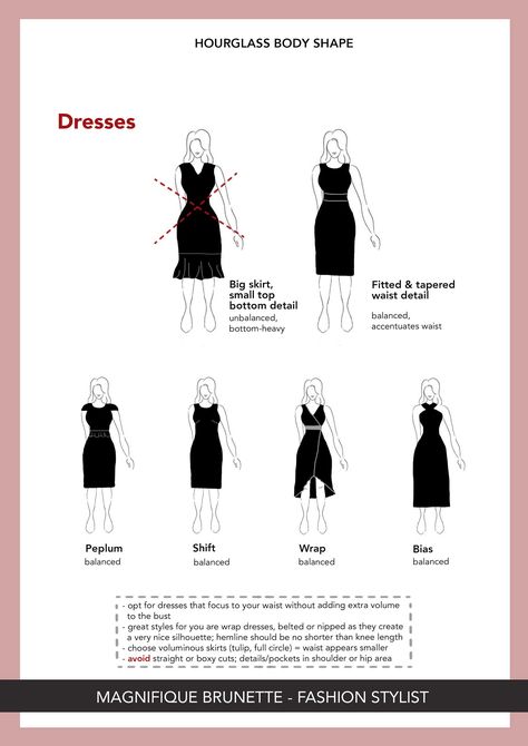 Body Shape Ultimate Guide - Part 4 = HOURGLASS SHAPE - Magnifique Brunette Hourglass Body Shape Fashion, Hourglass Body Shape Outfits, Pear Body Shape Outfits, Hourglass Figure Outfits, Body Shape Guide, Hourglass Outfits, Hourglass Body Shape, Shape Dress, Hourglass Fashion