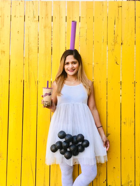 Boba Tea Costume, Diy Boba Tea, Tea Costume, Diy Boba, Creative Valentines, Diy Valentines Crafts, Unique Diy Gifts, Boba Tea, Bubble Tea