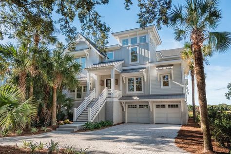 Waterway Boulevard 2 - Shelter Coastal Homes Exteriors, Coastal House Exterior, Beach House Layout, Coastal Home Design, Coastal Home Exterior, Home Architecture Design, Bloxburg Beach House, Houses By The Beach, Coastal Exterior