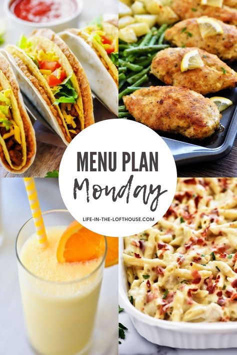 Menu Plan Monday is a simple plan to help get dinner on the table. Each menu includes six delicious dinner ideas and one sweet treat! Teriyaki Chicken Casserole, Life In The Lofthouse, Best Green Bean Casserole, Slow Cooker Bacon, Shredded Beef Tacos, Bacon Cheeseburger Soup, Breakfast Enchiladas, Meal Planning Menus, Beef Stew Crockpot