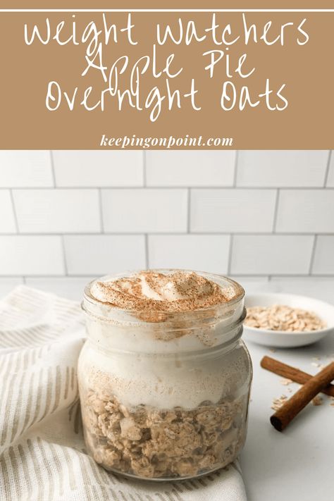 Apple Pie Overnight Oats Noom Friendly Overnight Oats, Ww Overnight Oats Smart Points, Overnight Oats With Applesauce, Low Cal Overnight Oats In A Jar, Weight Watchers Overnight Oats In A Jar, Overnight Oats With Jello Pudding, Ww Overnight Oats In A Jar, Low Calorie Overnight Oats Recipes, Ww Overnight Oats