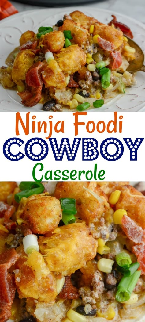 Fries Oven, Ninja Foodi Grill Recipes, Ninja Grill, Ninja Foodie Recipes, Ninja Cooking System Recipes, Cowboy Casserole, Ninja Cooking System, Ninja Foodi Grill, Ninja Foodi Recipes