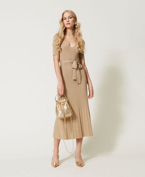 Golden Girl | TWINSET Milano Twinset Milano, Golden Girl, Summer 2024, Bucket Bag, Midi Dress, Boutique