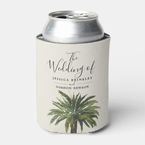 Unique Bridal Shower Invites, Wedding Guest Favors, Wedding Welcome Party, Palm Wedding, Beer Sleeve, Guest Favors, Wedding Koozies, Wedding Leaves, Wedding Favors For Guests