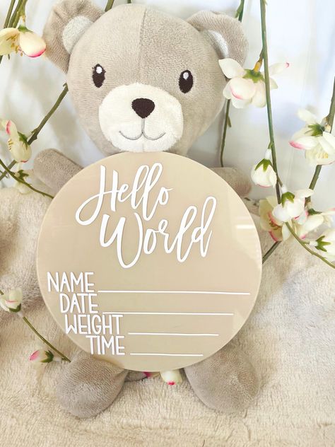 Hand Painted 6' Hello World Announcement Sign, Pregnancy Reveal Baby, Coming Soon, We’re Having a Baby,  Custom Acrylic Birth Announcement Acrylic Birth Announcement, Were Having A Baby, Baby Coming Soon, Announcement Sign, Acrylic Stand, Pregnancy Reveal, Baby Reveal, Baby Coming, Hello World