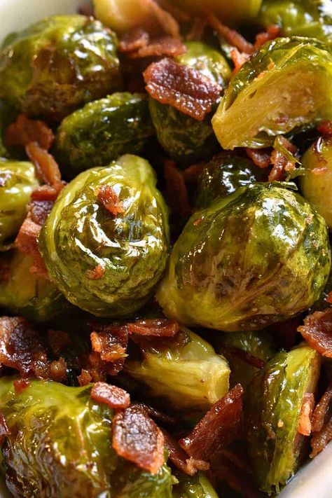 Bacon Roasted Brussel Sprouts, Maple Brussel Sprouts, Maple Bacon Recipes, Maple Bacon Brussel Sprouts, Brussels Sprouts Roasted, Lemon Tree Dwelling, Olive Oil Butter, Bacon Brussel Sprouts, Roasted Brussel