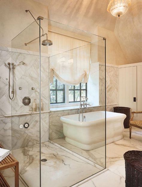 Glamorous country retreat with lake views Glass Corner Shower, Glass Bathroom Door, Homely House, Glass Wall Design, Small Bathroom Layout, Bathroom Shower Heads, Bad Inspiration, Transitional Bathroom, Corner Shower