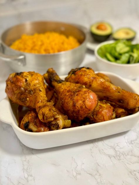 Puerto Rican Style Baked Chicken (Pollo al Horno) - CurlsnPearlsss Pollo Asado Puerto Rico, Puerto Rican Chicken Drumsticks, Puerto Rican Roasted Chicken, Puerto Rican Baked Chicken Recipes, Dominican Baked Chicken, Puerto Rican Chicken Thigh Recipes, Puerto Rican Chicken Wings, Puerto Rican Chicken Breast Recipes, Mexican Chicken Drumstick Recipes