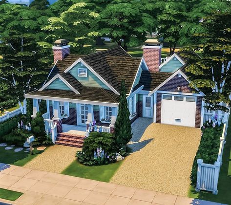 70s Neighborhood, Sims 4 Neighborhood Ideas, Sims 4 Craftsman, Family Suburban House, Suburban House Sims 4, Sims 4 Suburban House, Suburban Family Home, Sims 4 Family House, Sims Design