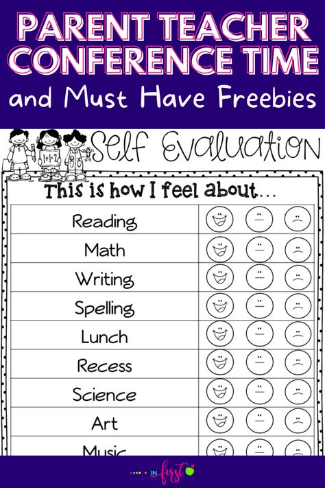 Student Self Evaluation, Self Evaluation, Parent Teacher Conference, Math Writing, Teacher Conferences, Parent Teacher Conferences, Parent Teacher, 2nd Grade Classroom, Free Teaching Resources