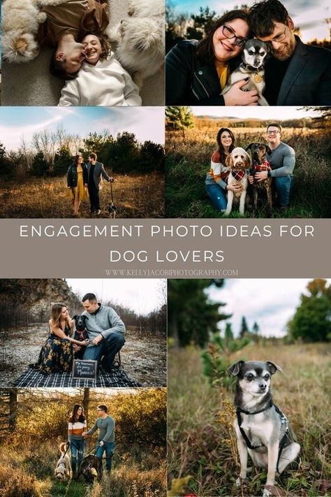 Engagement Photo Ideas for Dog Lovers in Wisconsin — Kelly Jacobi Photography Engagement Picture With Dog, Couple Poses With Dog, Engagement Pictures With Dog, Engagement Photos Fall Outfit, Fall Engagement Photos Outfits, Engagement Photos With Dogs, Engagement Photos Locations, Engagement Photos With Dog, Engagement Photos Tips