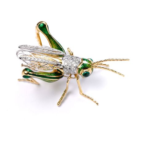 Gold Diamond Enamel Cricket Bug Pins, Duck Jewelry, Insects Jewelry, Bug Jewelry, Whimsical Jewelry, Beautiful Bugs, Insect Jewelry, Nature Inspired Jewelry, Creative Jewelry