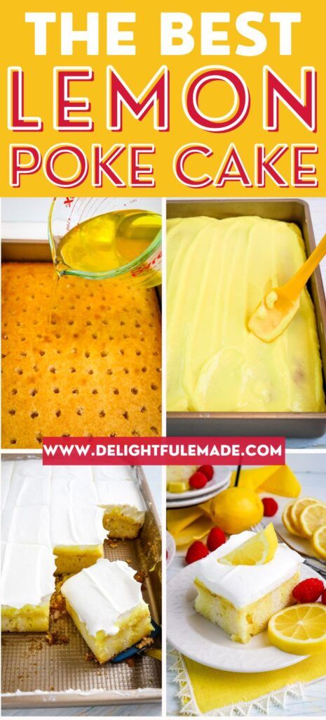 Lemon Poke Cake Recipe Puddings, Lemon Poke Cake With Lemon Pie Filling, Easter Jello Poke Cake Recipe, Yellow Cake With Lemon Pudding, Poke Jello Cake, Lemon Pudding Poke Cake Recipe, Lemon Jello Poke Cake, Hello Cake Recipe, Lemon Burst Poke Cake