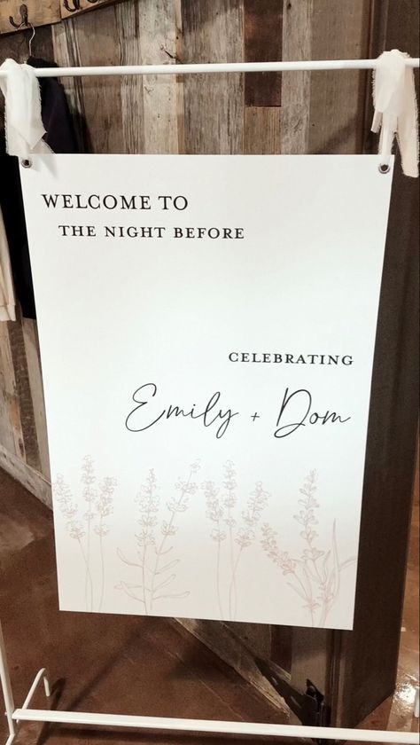 This diy was super easy! I designed it on Canva and had it printed on poster board. Then just hang it up! #wedding #weddingdress #weddingplanning #diy #diyideas #signage #sign Diy Rehearsal Dinner, Rehearsal Dinner Sign, Up Wedding, Welcome To The Party, Hen Do, Wedding Diy, Hanging Posters, Grad Party, Diy Signs