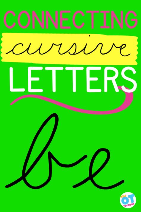 Connecting Cursive Letters Cursive Activities, Cursive Alphabet Printable, Write In Cursive, Teaching Kids To Write, Cursive Letters Worksheet, Teaching Cursive Writing, Learn To Write Cursive, Teaching Cursive, Learning Cursive