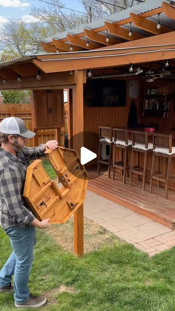 Outdoor Wood Table, Deck Restoration, Half Table, My Bar, Standing Table, Small Woodworking Projects, John Denver, Outdoor Furniture Plans, Backyard Playground