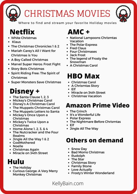 50+ Best Family Christmas Movies to Stream at Home - Kelly Bain Netflix Christmas Movies, Christmas Movies List, Family Christmas Movies, Xmas Movies, Film Netflix, Christmas Movie Night, Miracle On 34th Street, Best Christmas Movies, Movie To Watch List