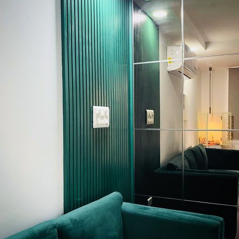 Hasan Zaidi on Instagram: “HDMR Louvre Panelling with mirror work! Full size mirror on walls makes small spaces look bigger. #wallpanelling #mirrorpanelling…” Panelling With Mirror, Louvre Wall, Mirror Panelling, Full Size Mirror, Mirror Work, Wall Paneling, Small Spaces, Architects, Louvre