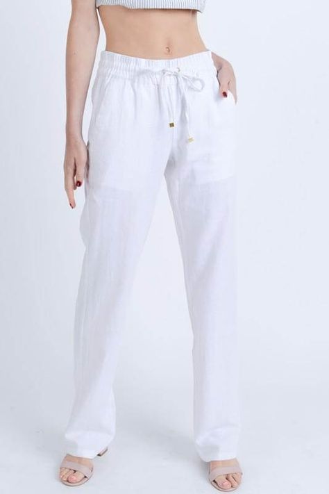 White linen pants men