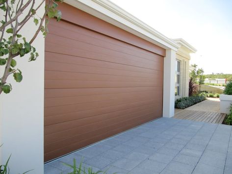 Sectional Garage Door Perth and Melbourne | Gryphon Garage Doors Wood look Garage Doors Wood, Aluminium Garage Doors, Garage Door Maintenance, Aluminum Garage, Roller Door, Custom Garage Doors, Sectional Garage Doors, Garage Door Types, Residential Garage Doors