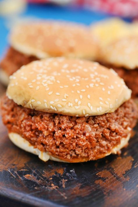 30 Minute Homemade Sloppy Joes Recipe - Scrambled Chefs Easy Sloppy Joes, Joe Sandwich, Slow Cooker Sloppy Joes, Sloppy Joe Recipe Easy, Sloppy Joes Sandwich, Sloppy Joes Easy, Gunny Sack, Homemade Sloppy Joes, Sloppy Joes Recipe