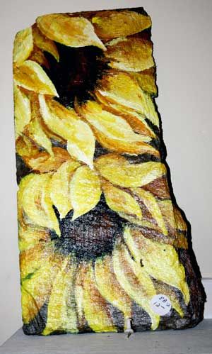 slate art Painting On Slate Ideas Free Images, Slate Crafts, Slate Projects, Slate Ideas, Slate Painting, Barn Wood Art, Slate Tiles, Slate Art, Garden Rock Art