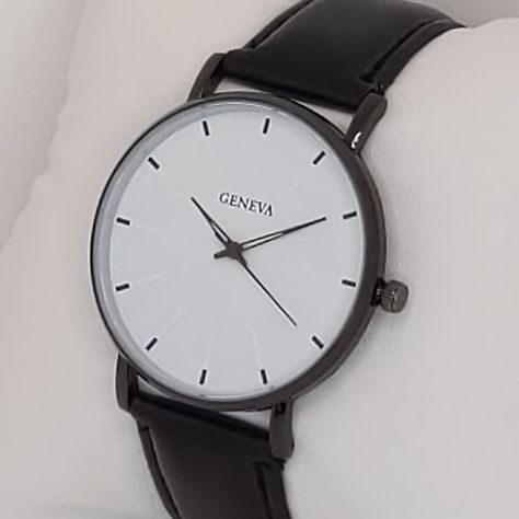 Experience Effortless Style With This Minimalist Men's Fashion Watch. This Sleek Timepiece Showcases A Slim Black 40mm Stainless Steel Case Paired With A Comfortable Black Leather Strap. The Simple White Dial With Indices Exudes Minimalist Charm, Making It A Perfect Accessory For Any Occasion. Powered By A Reliable Quartz Movement, This Battery-Powered Watch Is Brand New And Functions Flawlessly. With Its Affordable Price, You Can Even Indulge In Multiple Colors To Suit Your Wardrobe. Embrace Th Mens Watches Minimalist, Watch Minimalist, Mens Dress Watches, Minimalist Fashion Men, Minimalist Men, Simple Watches, Mens Fashion Watches, Best Watches For Men, Best Mens Fashion