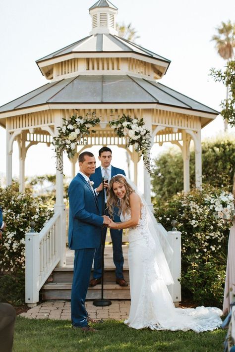 Wedding Gazebo Flowers, Outdoor Wedding Gazebo, Gazebo Wedding Ceremony, Outside Wedding Ceremonies, Gazebo Wedding Decorations, Tropical Wedding Centerpieces, Gazebo Decorations, Beachfront Wedding, Floral Arch Wedding