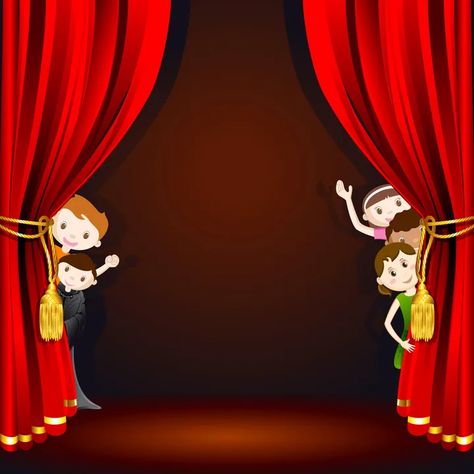 Stage Illustration, Theatre Drawing, Kids Classroom Decor, Kids Stage, Stage Curtains, Illustration Kids, Ad Illustration, Business Poster, Kids Background