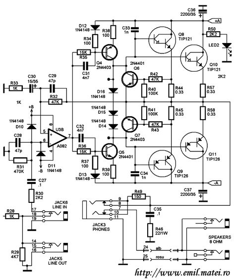 Amplificatori Audio, Hifi Amplifier, Diy Amplifier, Electronic Circuit Design, Electronic Schematics, Electronic Circuit Projects, Electronic Circuit, Car Amplifier, Electronics Projects Diy