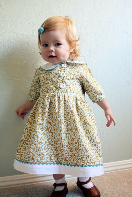 Emma dress sew-along Part 3: sleeves and skirt Long Sleeve Dress Sewing Pattern, Children Projects, Warm Winter Dresses, Trendy Sewing Projects, Sewing Projects Clothes, Kids Sewing, Dress Patterns Free, Dress Tutorials, Childrens Clothing