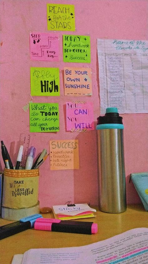 With sticky notes 🗒️ Study Room Decor, Study Room, What You Can Do, Sticky Notes, Room Decor, Quick Saves