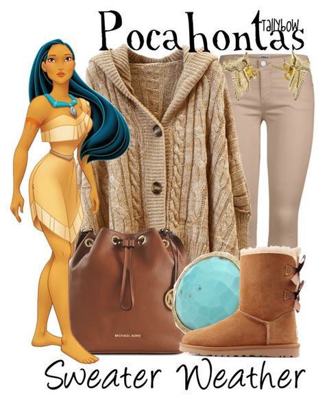 "Pocahontas" by tallybow ❤ liked on Polyvore featuring ONLY, Michael Kors, Ippolita, UGG Australia, 21dgrs and Disney Pocahontas Outfit, Round Toe Boots, Character Inspired Outfits, Disney Inspired Outfits, Uggs Outfit, Disney Fashion, Dolman Sleeve Tops, Toe Boots, Disney Outfits