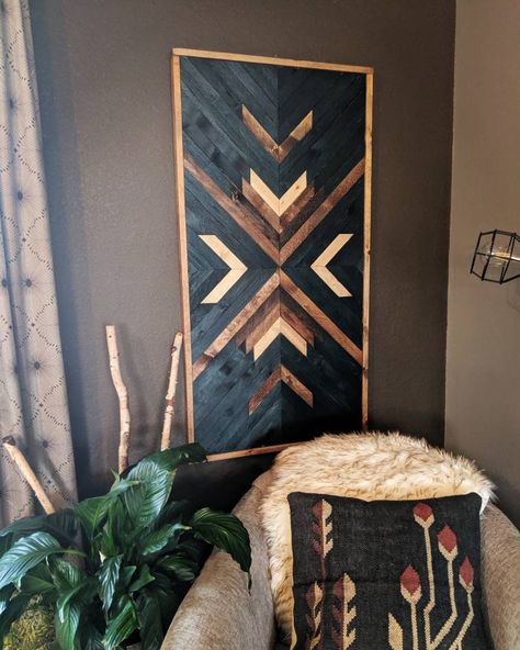 Large Aztec Wall Art, Wood Black Wall Art, Wood Chevron Art, Black Wood Wall Art, Wood Abstract Wall Art, Diy Aztec Wood Wall Art, Wood Wall Signs, Diy Wood Art Wall Decor, Chevron Wood Wall Art