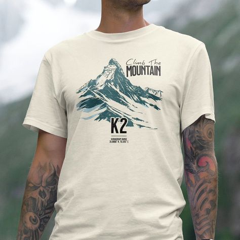 Our new collection of #K2mountain tees are a great way to show off your love of nature or to commemorate an epic accomplishment. Check it out now in our shop. https://dirtandsoul.etsy.com/listing/1743812469 #climbthemountain #outdoorsy #outdoorapparel #naturetee #moutainshirt #outdoorstyle #naturelovers K2 Mountain, Masculine Tattoos, Mountain Gear, Love Of Nature, Nature Tees, Mountain Tshirt, Outdoor Style, Outdoor Apparel, Outdoor Adventure