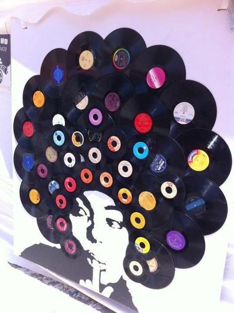 The Wonderful World Of Vinyl Record Art To Evoke The Past And Make It Live Again - Bored Art Motown Party, Soul Train Party, 70s Party Theme, 70s Theme Party, Vinyl Record Crafts, Record Crafts, Disco Birthday Party, Disco Party Decorations, 80s Theme Party