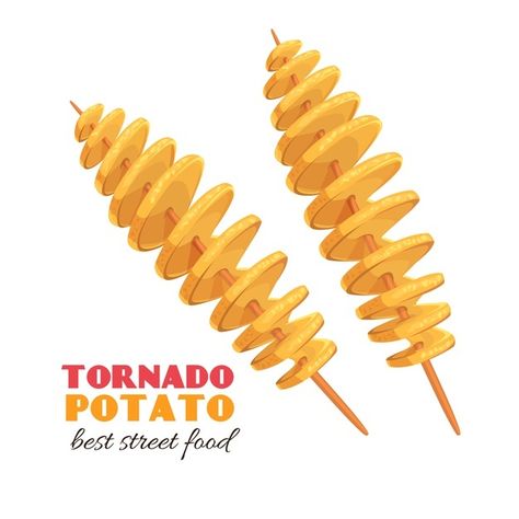 Potato Illustration, Potato Drawing, Potato Twister, Twist Potato, Spiral Potato, Happy Potato, Tornado Potato, Spiral Drawing, Potato Bar