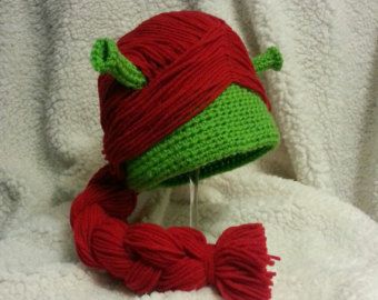 Crochet Princess Hat, Hats Ideas, Yarn Wig, Crochet Character Hats, Crochet Costumes, Princess Fiona, Princess Hat, Crochet Wig, Crochet Princess