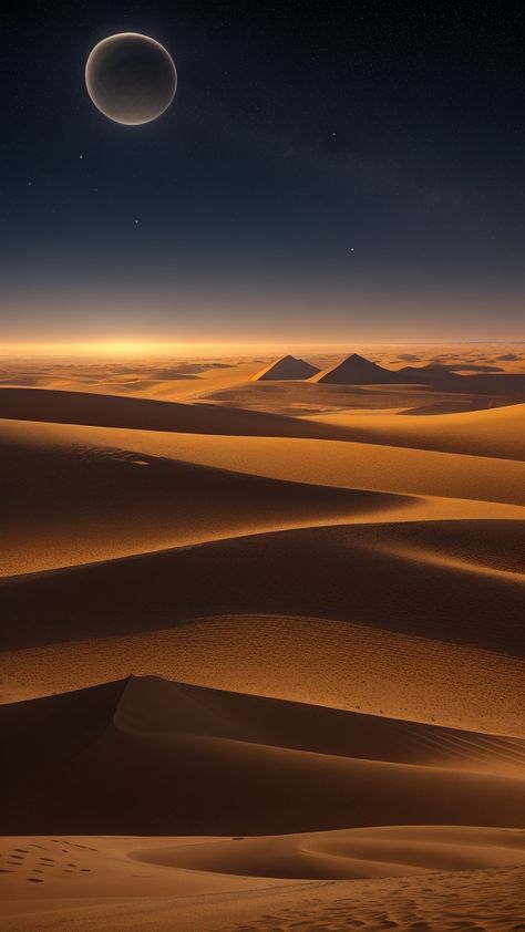 A breathtaking scene set in the vast Egyptian desert, where the majestic pyramids rise from the golden sands. Egyptian Desert Aesthetic, Sand Dunes Aesthetic, Sand Kingdom, Arab Desert, Dune Desert, Pyramid Egypt, Sand Aesthetic, Desert Tattoo, Egyptian Desert