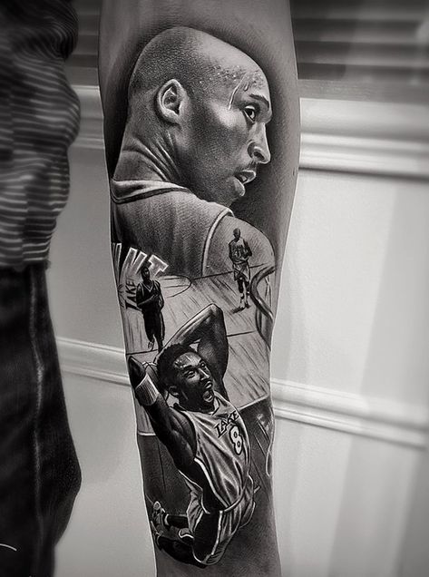 Kobe Bryant Face Tattoo, Lebron James Tattoo Design, Team Tattoo, Lebron James Tattoos Ideas, Kobe Tattoo Black Mamba, Kobe Tattoos Ideas, Kobe Bryant Tattoo Design, Kobe Bryant Tattoo Ideas, Kobe Tattoo Designs