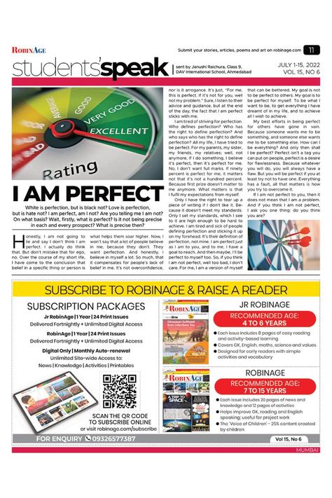 My article in RobinAge Magazine Articles For School Magazine, School Magazine Ideas, Articles For Kids, School Magazine, I Am Perfect, Magazine Ideas, Reading Comprehension Lessons, Magazine Article, E Magazine