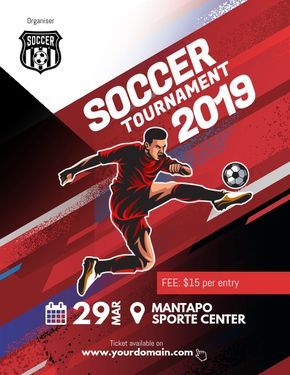 Design created with PosterMyWall Tournament Poster, Logo Wings, Futsal Football, Poster Design Ideas, Soccer Tournament, Design Club, Soccer Cards, Football Tournament, Soccer Poster