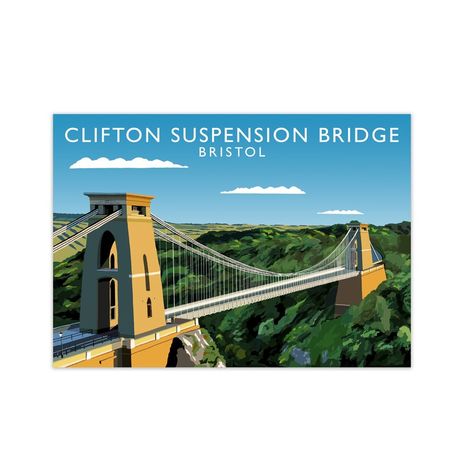 Corrigan Studio 'Clifton Suspension Bridge Bristol' by Richard O'Neill - Unframed Graphic Art Print on Paper | Wayfair.co.uk Pr Logo, Durdle Door, Uk Places, Contemporary Retro, Travel Infographic, Bridge Art, Travel Advertising, Railway Posters, Luggage Labels